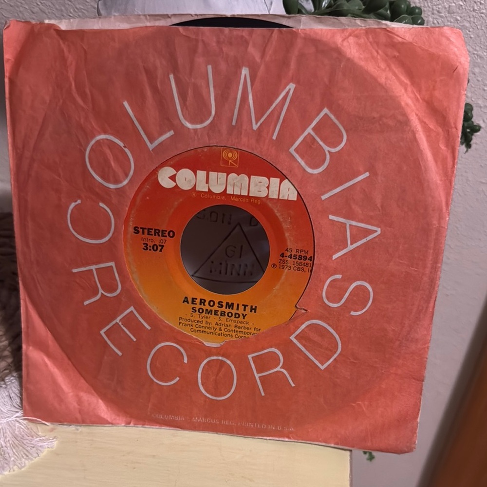 1973 Aerosmith 'Somebody' & ‘Dream On’ 45 Vinyl Record